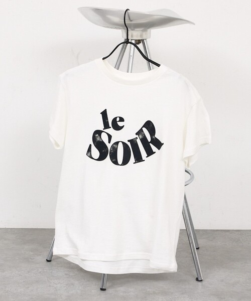 abahouse mavie（アバハウスマヴィ）の「【コットン100％】甘編み天竺フロッキープリントTシャツ/半袖/夏服/ロゴT（Tシャツ/カットソー・レディース・ネイビー/イエロー/ホワイト・フリー）」の7枚目の写真