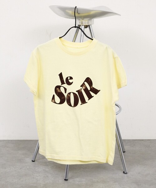 abahouse mavie（アバハウスマヴィ）の「【コットン100％】甘編み天竺フロッキープリントTシャツ/半袖/夏服/ロゴT（Tシャツ/カットソー・レディース・ネイビー/イエロー/ホワイト・フリー）」の9枚目の写真