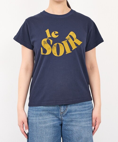 abahouse mavie（アバハウスマヴィ）の「【コットン100％】甘編み天竺フロッキープリントTシャツ/半袖/夏服/ロゴT（Tシャツ/カットソー・レディース・ネイビー/イエロー/ホワイト・フリー）」の13枚目の写真