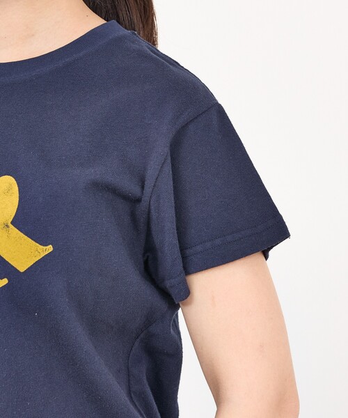 abahouse mavie（アバハウスマヴィ）の「【コットン100％】甘編み天竺フロッキープリントTシャツ/半袖/夏服/ロゴT（Tシャツ/カットソー・レディース・ネイビー/イエロー/ホワイト・フリー）」の17枚目の写真