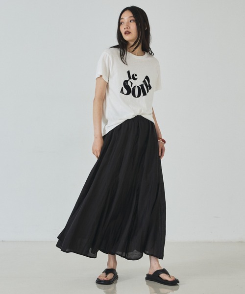 abahouse mavie(アバハウスマヴィ)の「甘編み天竺ロゴTシャツ(Tシャツ/カットソー・レディース・ネイビー/イエロー/ホワイト/チャコールグレー・フリー)」の6枚目の写真