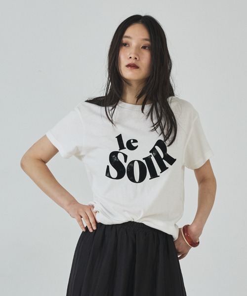 abahouse mavie(アバハウスマヴィ)の「甘編み天竺ロゴTシャツ(Tシャツ/カットソー・レディース・ネイビー/イエロー/ホワイト/チャコールグレー・フリー)」の7枚目の写真