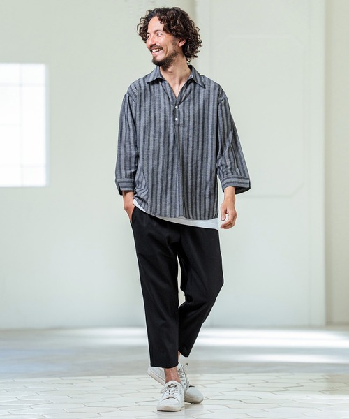 Magine(マージン)の「mp14658- Linen Blend Relax Fit Easy Pants イージーパンツ(MGN-261-018)(その他パンツ・メンズ・ナチュラル/カーキ/ブラック・48/46/44)」の7枚目の写真