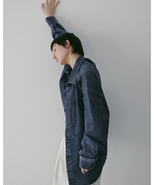 anuke（アンヌーク）の「Denim Over Shirts（シャツ/ブラウス・レディース・ホワイト/ブルー・FREE）」の3枚目の写真