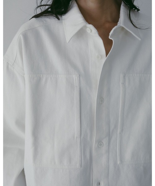 anuke（アンヌーク）の「Denim Over Shirts（シャツ/ブラウス・レディース・ホワイト/ブルー・FREE）」の9枚目の写真