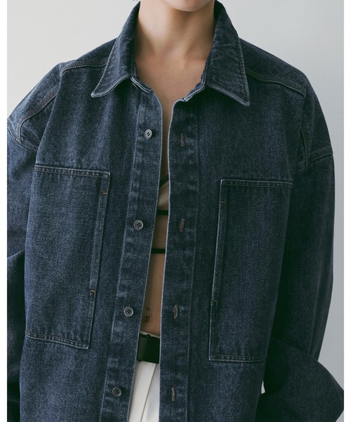 anuke（アンヌーク）の「Denim Over Shirts（シャツ/ブラウス・レディース・ホワイト/ブルー・FREE）」の5枚目の写真