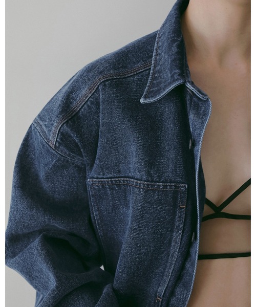 anuke（アンヌーク）の「Denim Over Shirts（シャツ/ブラウス・レディース・ホワイト/ブルー・FREE）」の6枚目の写真