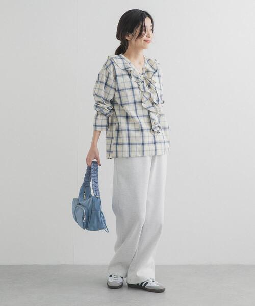 URBAN RESEARCH DOORS（アーバンリサーチドアーズ）の「ダンボールニットパンツ（その他パンツ・レディース・ベージュ系その他/ライトグレー・FREE）」の3枚目の写真