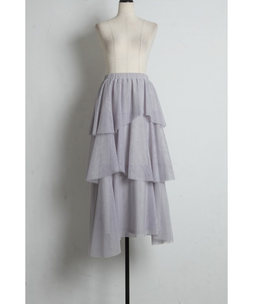 &. NOSTALGIA（アンドドットノスタルジア）の「ランダムヘムチュールティアードスカート（スカート・レディース・ライトグレー/アイボリー・M）」の19枚目の写真