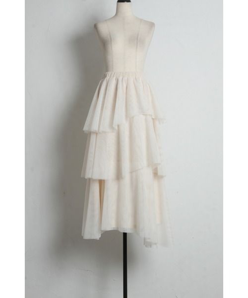 &. NOSTALGIA（アンドドットノスタルジア）の「ランダムヘムチュールティアードスカート（スカート・レディース・ライトグレー/アイボリー・M）」の20枚目の写真