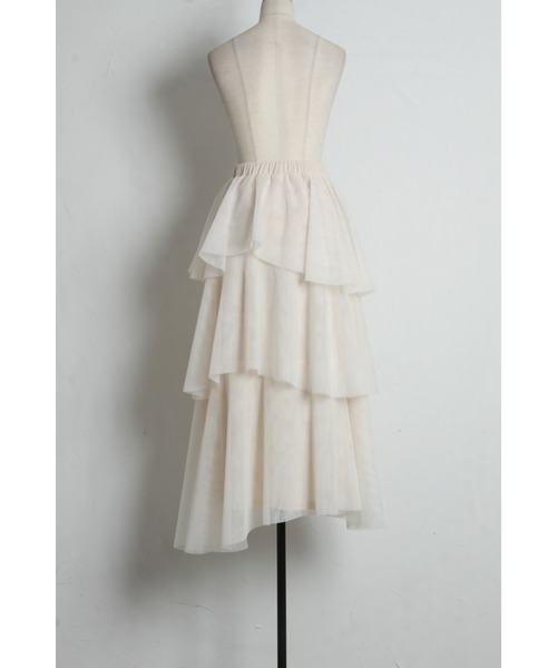 &. NOSTALGIA（アンドドットノスタルジア）の「ランダムヘムチュールティアードスカート（スカート・レディース・ライトグレー/アイボリー・M）」の22枚目の写真