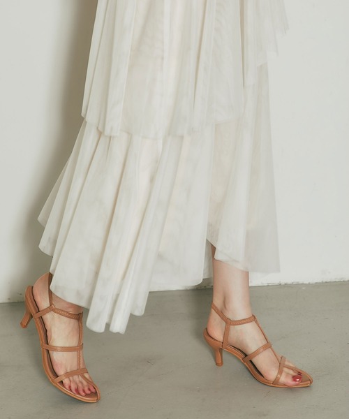 &. NOSTALGIA（アンドドットノスタルジア）の「ランダムヘムチュールティアードスカート（スカート・レディース・ライトグレー/アイボリー・M）」の6枚目の写真