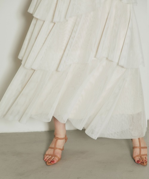 &. NOSTALGIA（アンドドットノスタルジア）の「ランダムヘムチュールティアードスカート（スカート・レディース・ライトグレー/アイボリー・M）」の7枚目の写真