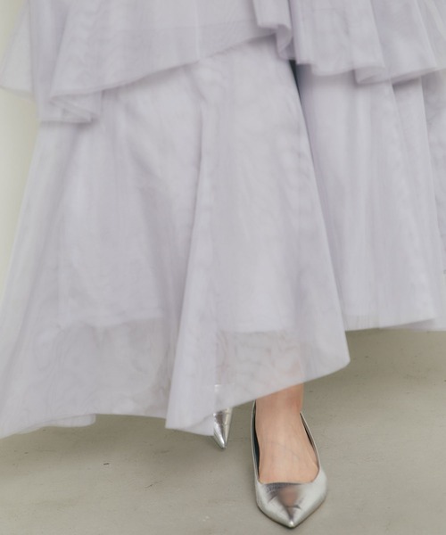 &. NOSTALGIA（アンドドットノスタルジア）の「ランダムヘムチュールティアードスカート（スカート・レディース・ライトグレー/アイボリー・M）」の17枚目の写真