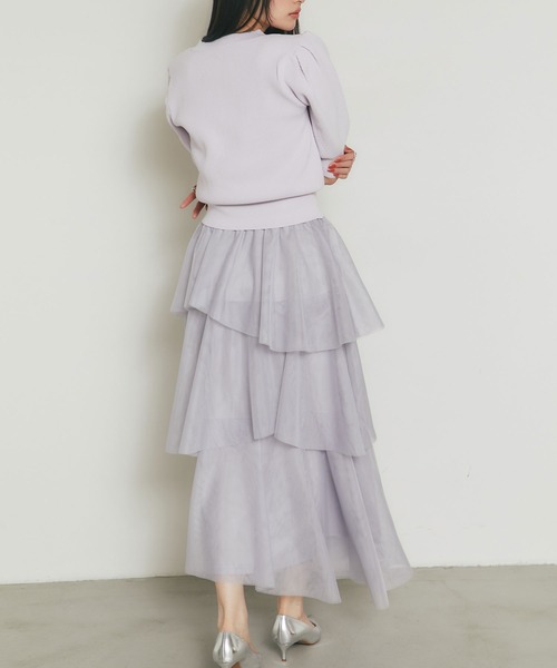 &. NOSTALGIA（アンドドットノスタルジア）の「ランダムヘムチュールティアードスカート（スカート・レディース・ライトグレー/アイボリー・M）」の18枚目の写真