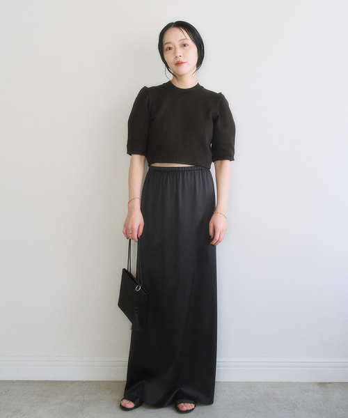 plage（プラージュ）の「MY_silk satin スカート（スカート・レディース・ブラック/ブラウン・34）」の3枚目の写真