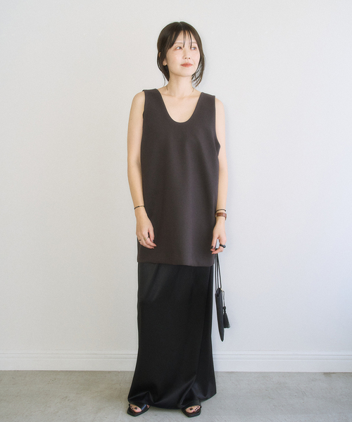 plage（プラージュ）の「MY_silk satin スカート（スカート・レディース・ブラック/ブラウン・34）」の5枚目の写真