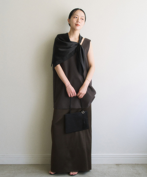 plage（プラージュ）の「MY_silk satin スカート（スカート・レディース・ブラック/ブラウン・34）」の6枚目の写真
