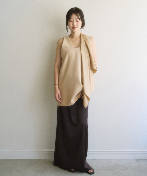 plage（プラージュ）の「MY_silk satin スカート（スカート・レディース・ブラック/ブラウン・34）」の8枚目の写真