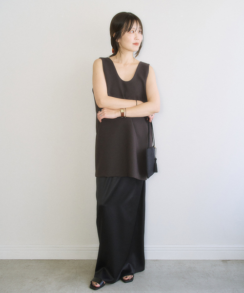 plage（プラージュ）の「MY_silk satin スカート（スカート・レディース・ブラック/ブラウン・34）」の14枚目の写真