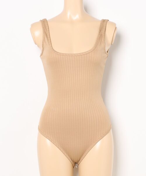 Burner（バーナー）の「【lux sea jewelry（ラックス・シー・ジュエリー）】ボディスーツ　美ライン リブ　 lux-swim-1-12【RBTS】（その他トップス・レディース・ホワイト/ベージュ系その他/ブラック・S/M）」の2枚目の写真