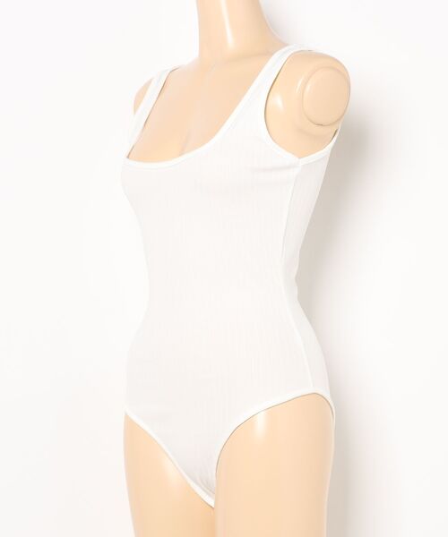 Burner（バーナー）の「【lux sea jewelry（ラックス・シー・ジュエリー）】ボディスーツ　美ライン リブ　 lux-swim-1-12【RBTS】（その他トップス・レディース・ホワイト/ベージュ系その他/ブラック・S/M）」の4枚目の写真