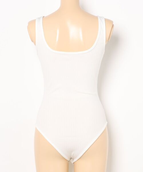 Burner（バーナー）の「【lux sea jewelry（ラックス・シー・ジュエリー）】ボディスーツ　美ライン リブ　 lux-swim-1-12【RBTS】（その他トップス・レディース・ホワイト/ベージュ系その他/ブラック・S/M）」の5枚目の写真