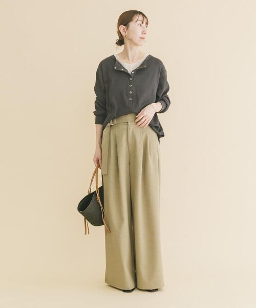 ITEMS URBANRESEARCH(アイテムズ アーバンリサーチ)の「2WAYワッフルプルオーバー(Tシャツ/カットソー・レディース・ホワイト系その他/チャコールグレー/モカ・FREE)」の19枚目の写真