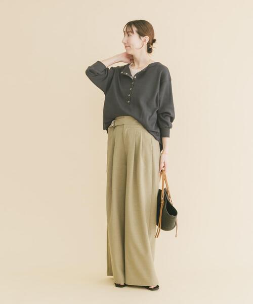ITEMS URBANRESEARCH(アイテムズ アーバンリサーチ)の「2WAYワッフルプルオーバー(Tシャツ/カットソー・レディース・ホワイト系その他/チャコールグレー/モカ・FREE)」の20枚目の写真