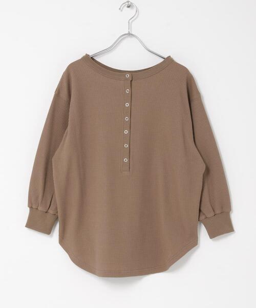 ITEMS URBANRESEARCH(アイテムズ アーバンリサーチ)の「2WAYワッフルプルオーバー(Tシャツ/カットソー・レディース・ホワイト系その他/チャコールグレー/モカ・FREE)」の16枚目の写真