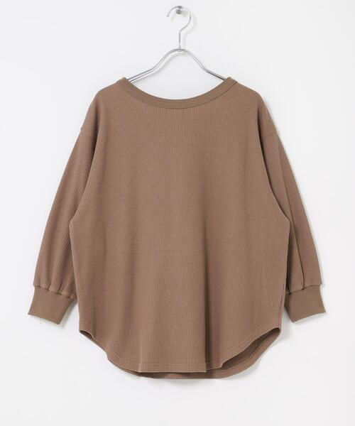 ITEMS URBANRESEARCH(アイテムズ アーバンリサーチ)の「2WAYワッフルプルオーバー(Tシャツ/カットソー・レディース・ホワイト系その他/チャコールグレー/モカ・FREE)」の6枚目の写真