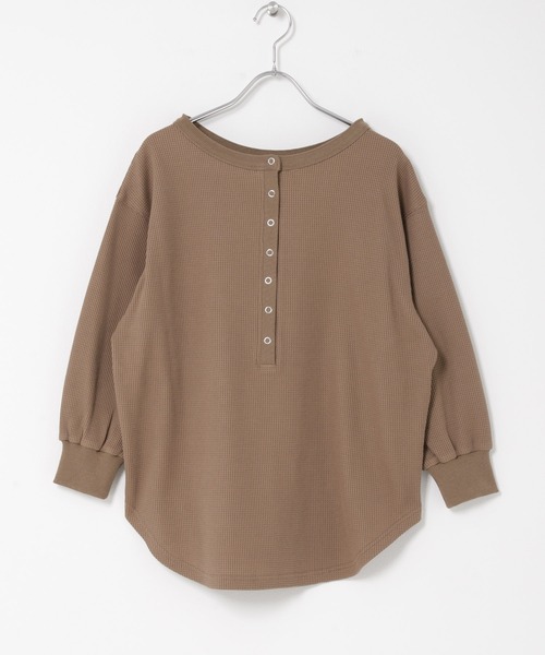 ITEMS URBANRESEARCH(アイテムズ アーバンリサーチ)の「2WAYワッフルプルオーバー(Tシャツ/カットソー・レディース・ホワイト系その他/チャコールグレー/モカ・FREE)」の8枚目の写真