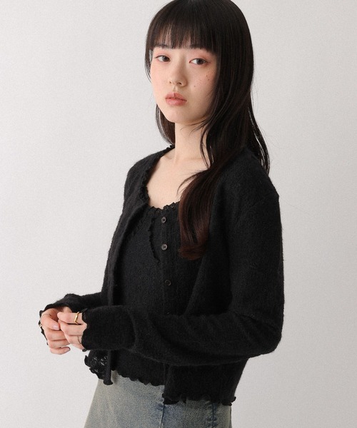 Heather（ヘザー）の「レースカットカーディガン/キャミ2P　660221（アンサンブル・レディース・ブラック/アイボリー/ピンク・FREE）」の3枚目の写真