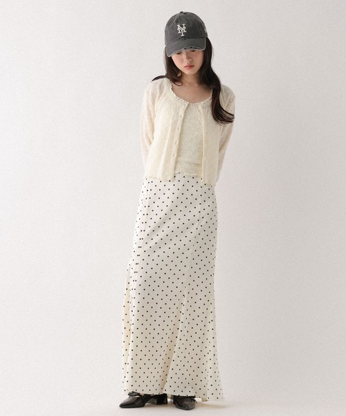 Heather（ヘザー）の「レースカットカーディガン/キャミ2P　660221（アンサンブル・レディース・ブラック/アイボリー/ピンク・FREE）」の5枚目の写真