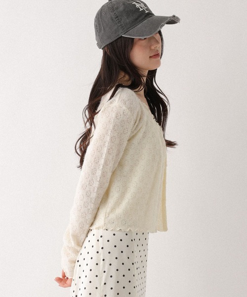 Heather（ヘザー）の「レースカットカーディガン/キャミ2P　660221（アンサンブル・レディース・ブラック/アイボリー/ピンク・FREE）」の8枚目の写真