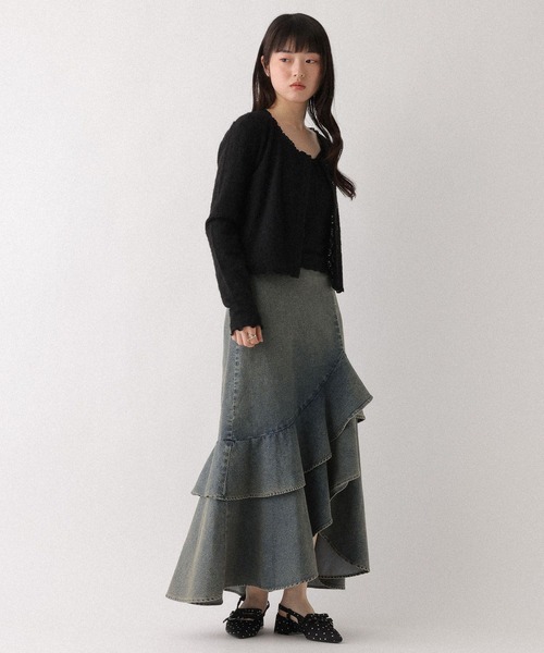 Heather（ヘザー）の「レースカットカーディガン/キャミ2P　660221（アンサンブル・レディース・ブラック/アイボリー/ピンク・FREE）」の9枚目の写真