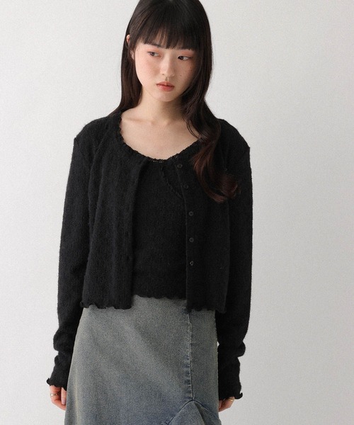 Heather（ヘザー）の「レースカットカーディガン/キャミ2P　660221（アンサンブル・レディース・ブラック/アイボリー/ピンク・FREE）」の12枚目の写真