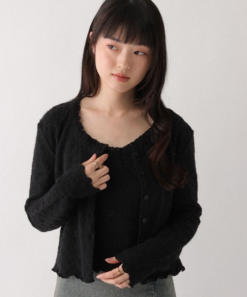 Heather（ヘザー）の「レースカットカーディガン/キャミ2P　660221（アンサンブル・レディース・ブラック/アイボリー/ピンク・FREE）」の13枚目の写真