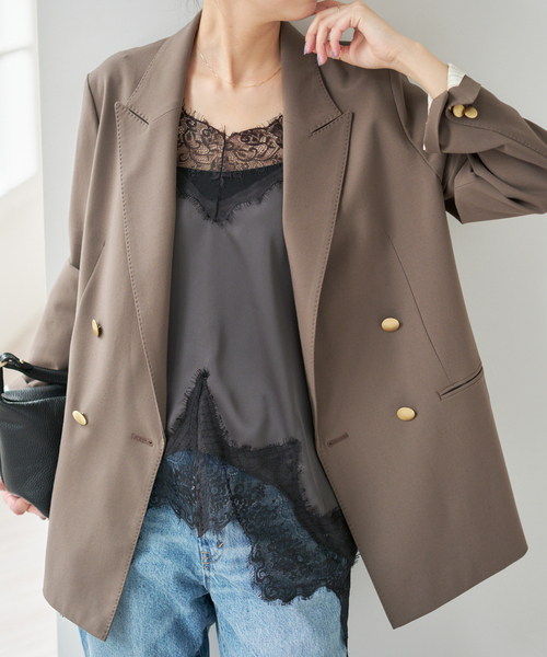 Spick & Span(スピックアンドスパン)の「《WEB限定 / 追加2》レースサテンチュニックキャミソール(キャミソール・レディース・チャコールグレー/ホワイト・FREE)」の13枚目の写真