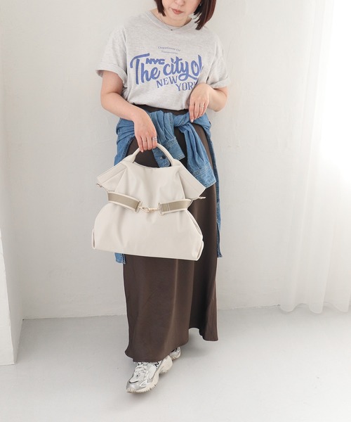 T・S・L（ティーエスエル）の「ラインテープ2wayトートバッグ（トートバッグ・レディース・アイボリー/グレイッシュベージュ/ブラック・FREE）」の8枚目の写真