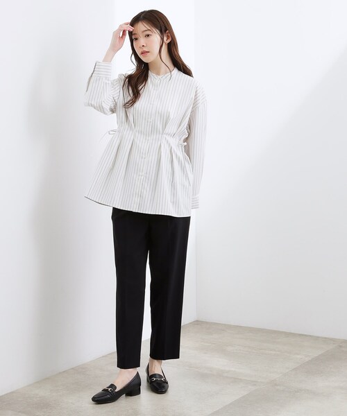 grove(グローブ)の「【体型カバー】ウエストタック スタンドネックシャツ(シャツ/ブラウス・レディース・ネイビー/ブルー系7/ブルー/ベージュ系その他5・02/03/04/05)」の15枚目の写真