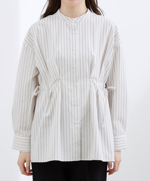 grove(グローブ)の「【体型カバー】ウエストタック スタンドネックシャツ(シャツ/ブラウス・レディース・ネイビー/ブルー系7/ブルー/ベージュ系その他5・02/03/04/05)」の22枚目の写真