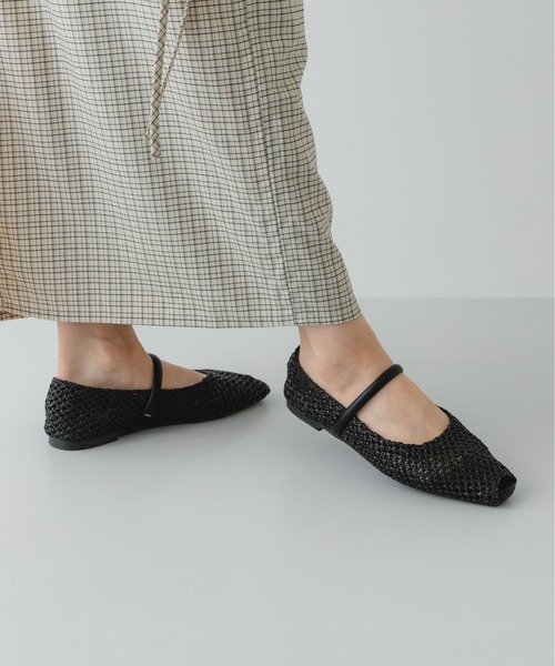 RODE SKO(ロデスコ)の「ピープトゥベルトメッシュフラット(バレエシューズ・レディース・ブラウン/ブラック/アイボリー・36/37/38)」の15枚目の写真