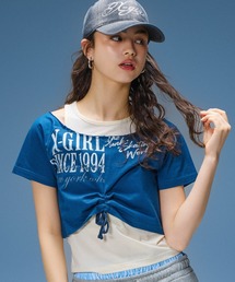 LAYERED STYLE PANELED GRAPHIC S/S TOP