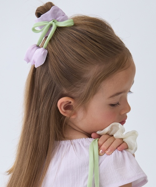 petit main（プティマイン）の「アソートシュシュ/L（シュシュ・キッズ・アイボリー/ラベンダー/ブラック/オフホワイト/ブルー・F）」の5枚目の写真