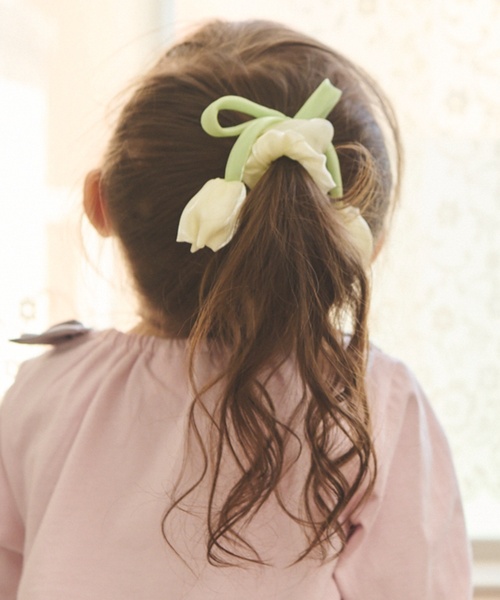 petit main（プティマイン）の「アソートシュシュ/L（シュシュ・キッズ・アイボリー/ラベンダー/ブラック/オフホワイト/ブルー・F）」の6枚目の写真