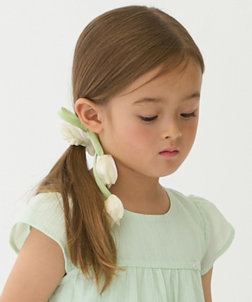 petit main（プティマイン）の「アソートシュシュ/L（シュシュ・キッズ・アイボリー/ラベンダー/ブラック/オフホワイト/ブルー・F）」の7枚目の写真