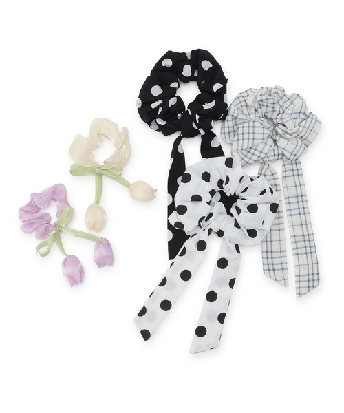 petit main（プティマイン）の「アソートシュシュ/L（シュシュ・キッズ・アイボリー/ラベンダー/ブラック/オフホワイト/ブルー・F）」の20枚目の写真