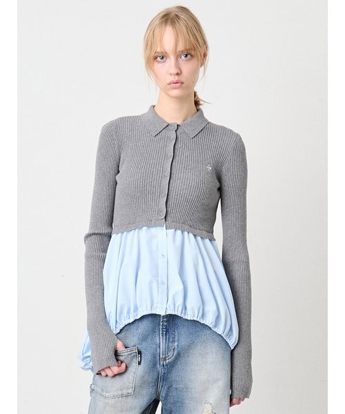 SORIN(ソリン )の「Mashroom Hem Docking Top/マッシュルームヘム ドッキングトップ(ニット/セーター・レディース・ダークネイビー/ダークグレー・38)」の1枚目の写真
