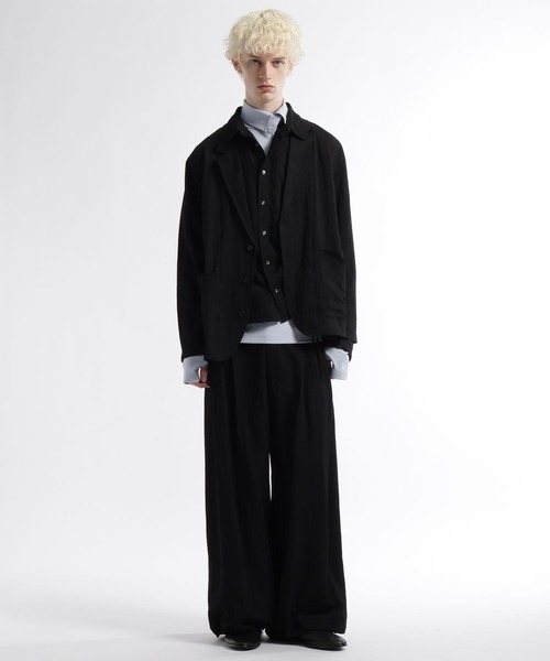 HARE（ハレ）の「トランジションギャザーシャツ(HARE)（シャツ/ブラウス・メンズ・ブラック/ネイビー・FREE）」の4枚目の写真